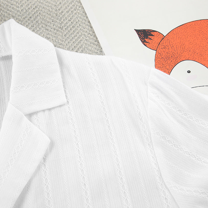 Stripe Jacquard Soft Sleepwear Sets