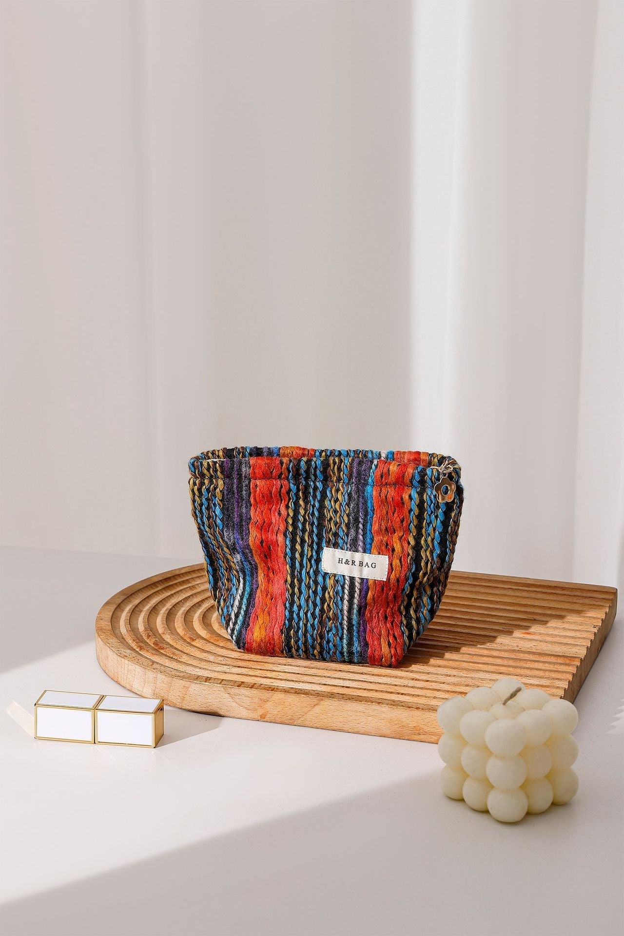 Vintage Knitted Travel Makeup Bag