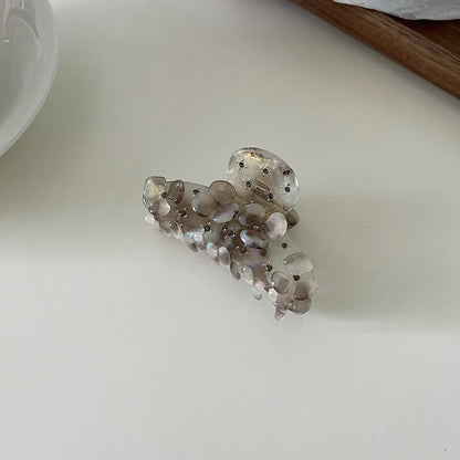 Vintage Rhinestone Flower Acetate Hair Claw