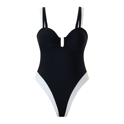 Sexy Color Block One-Piece Swimsuit