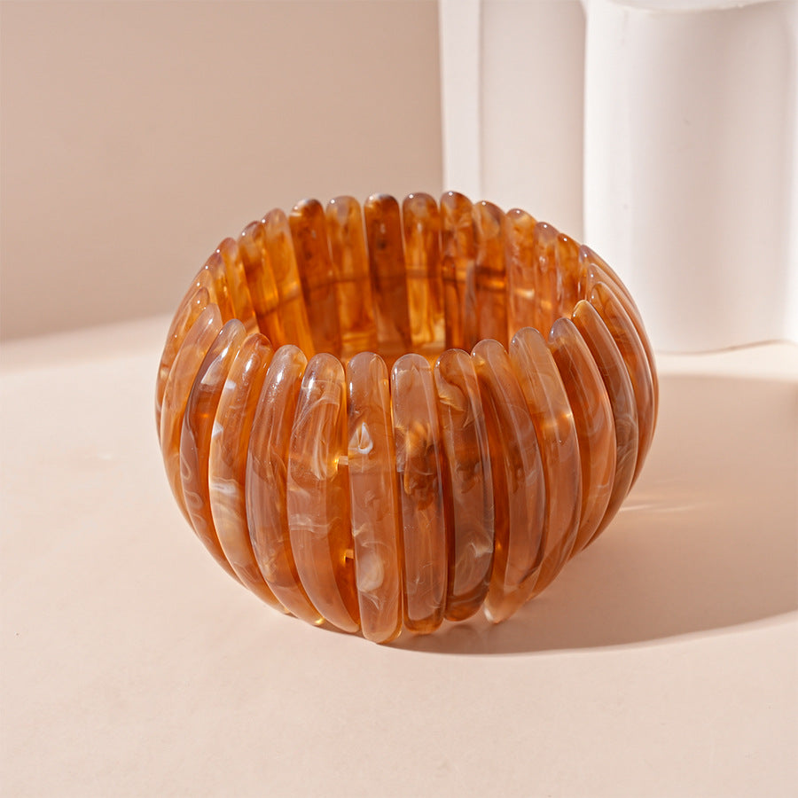 Vintage Acrylic Swoosh Geometric Bracelet