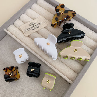 Simple Letter Acetate Hair Claw Clip