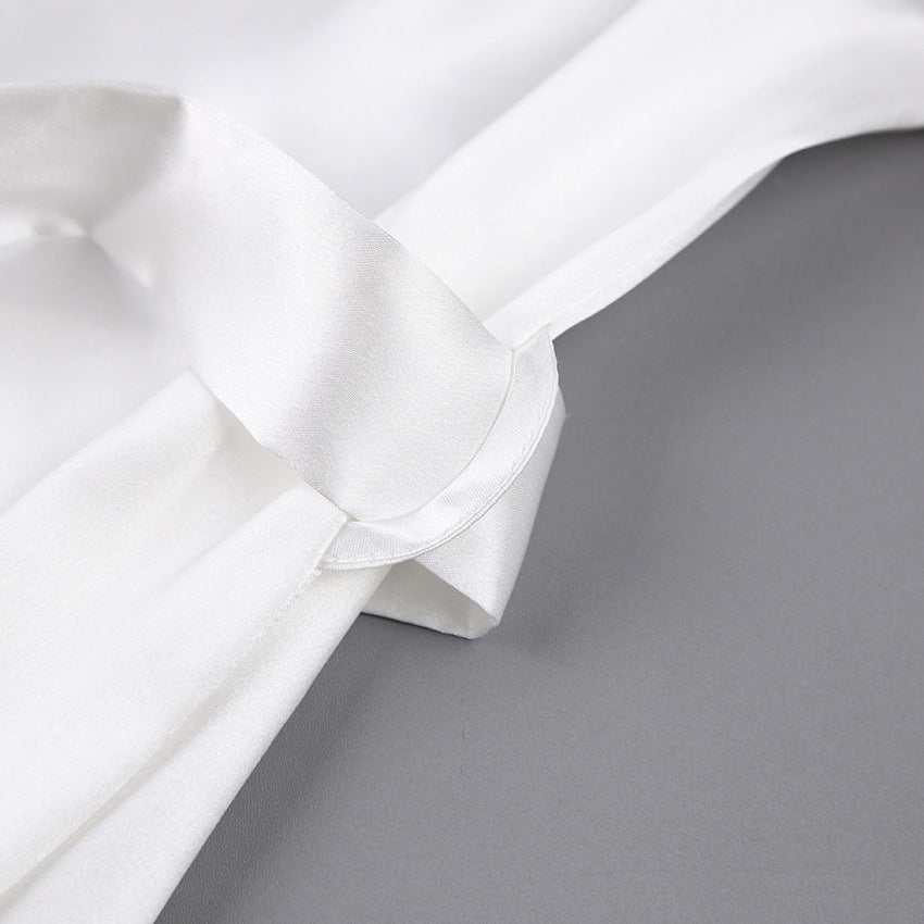 Feather Loose Waist Tie Long Dress