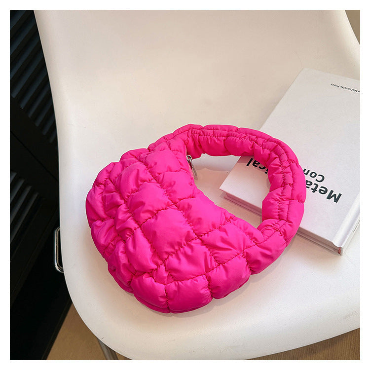 Solid Color Cloud Bag Cute Mini Handbag