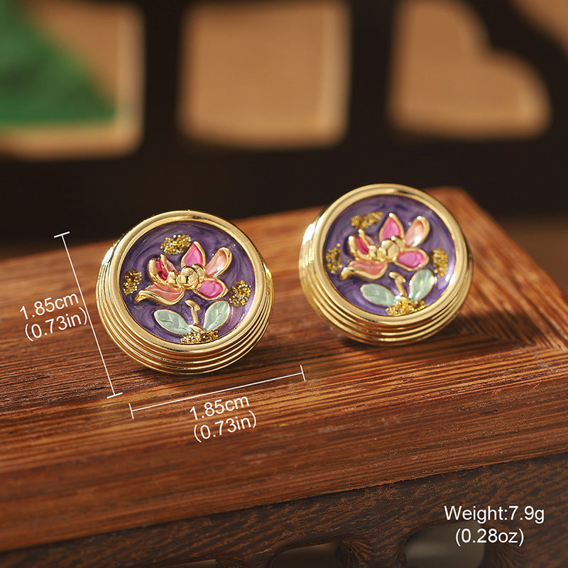 Vintage Floral Pearl Stud Earrings