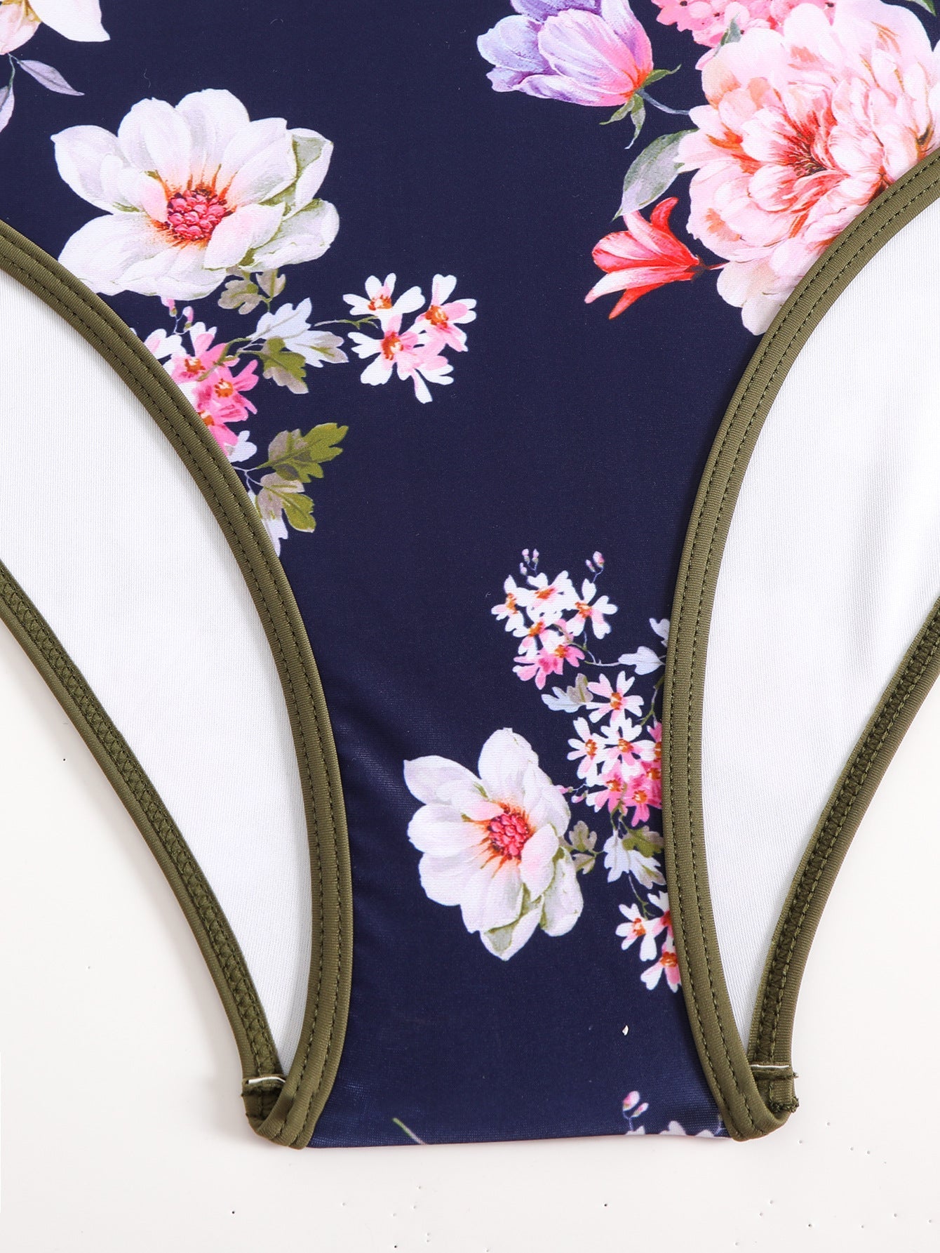 Sexy Floral Ptrint One-Piece Sporty Swimsuit