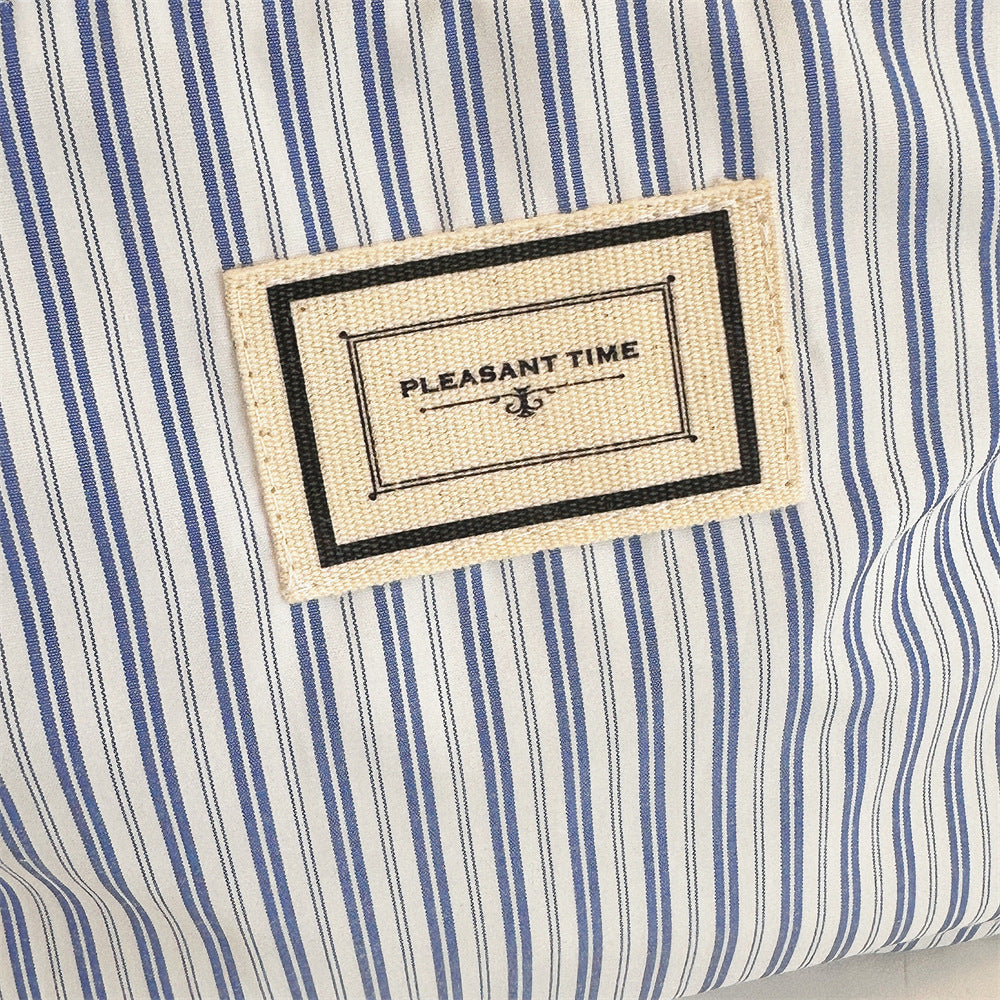 Striped Color Block Portable  Make Up Bag