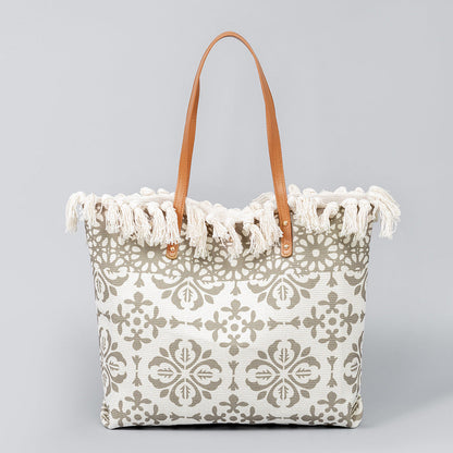 Print Large Size Tote Handbag