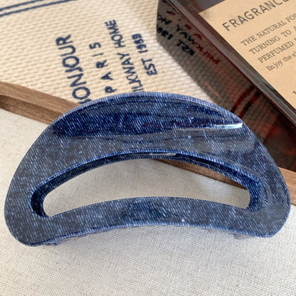 Simple Blue Geometric Acetate Hair Claw