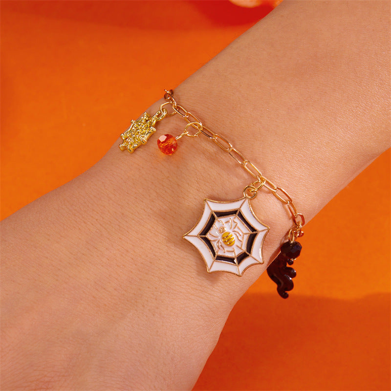 Cute Pumpkin Ghost Halloween Charm Bracelet