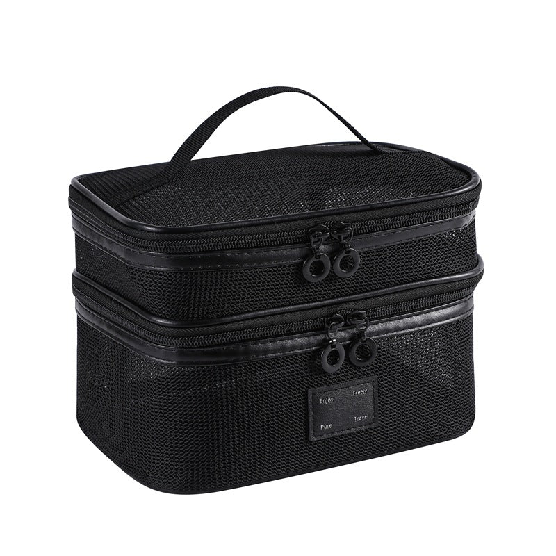 Solid Color Mesh Large Capacity Make Up Bags