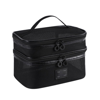 Solid Color Mesh Large Capacity Make Up Bags
