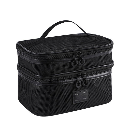Solid Color Mesh Large Capacity Make Up Bags
