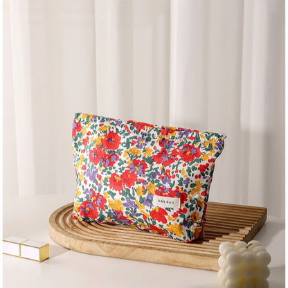 Colorful Floral Print Simple Cosmetic Bag
