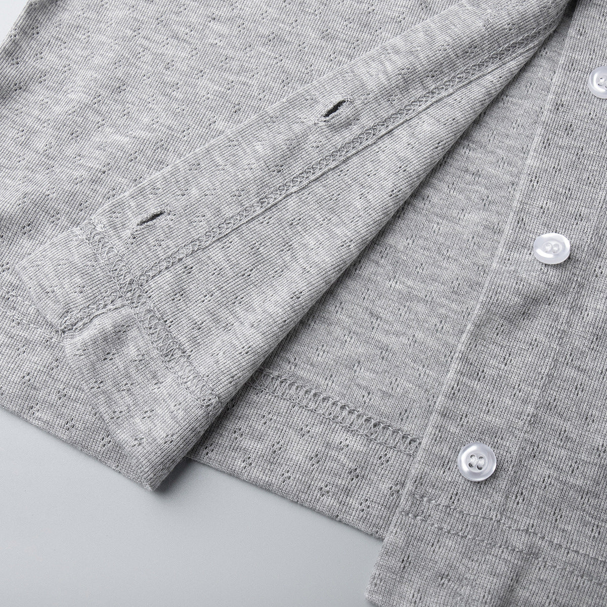 Knit Long Sleeve Top Shorts Sleepwear Set