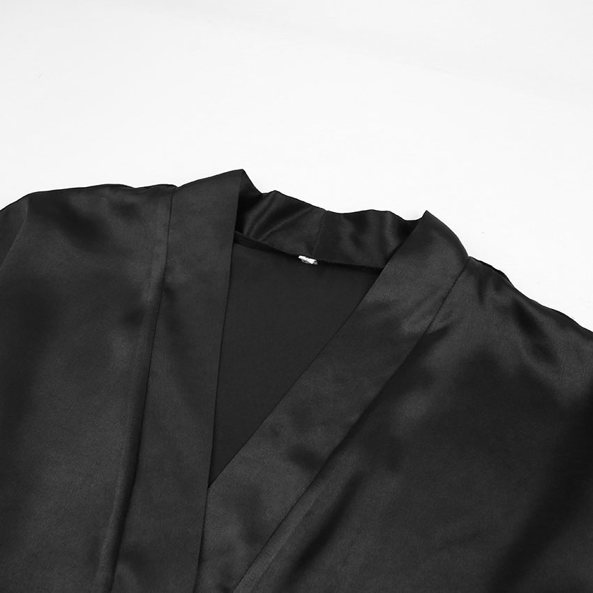 Feather Solid Color Casual Sleepwear Dress