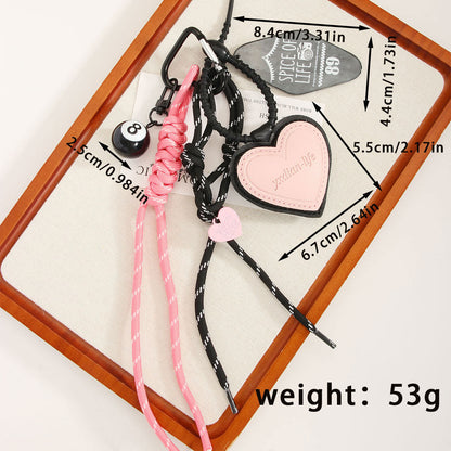 Leather Love Rope Braided Keychain Bag Charms