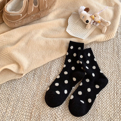 Color Block Thicken  Polka Dot Socks