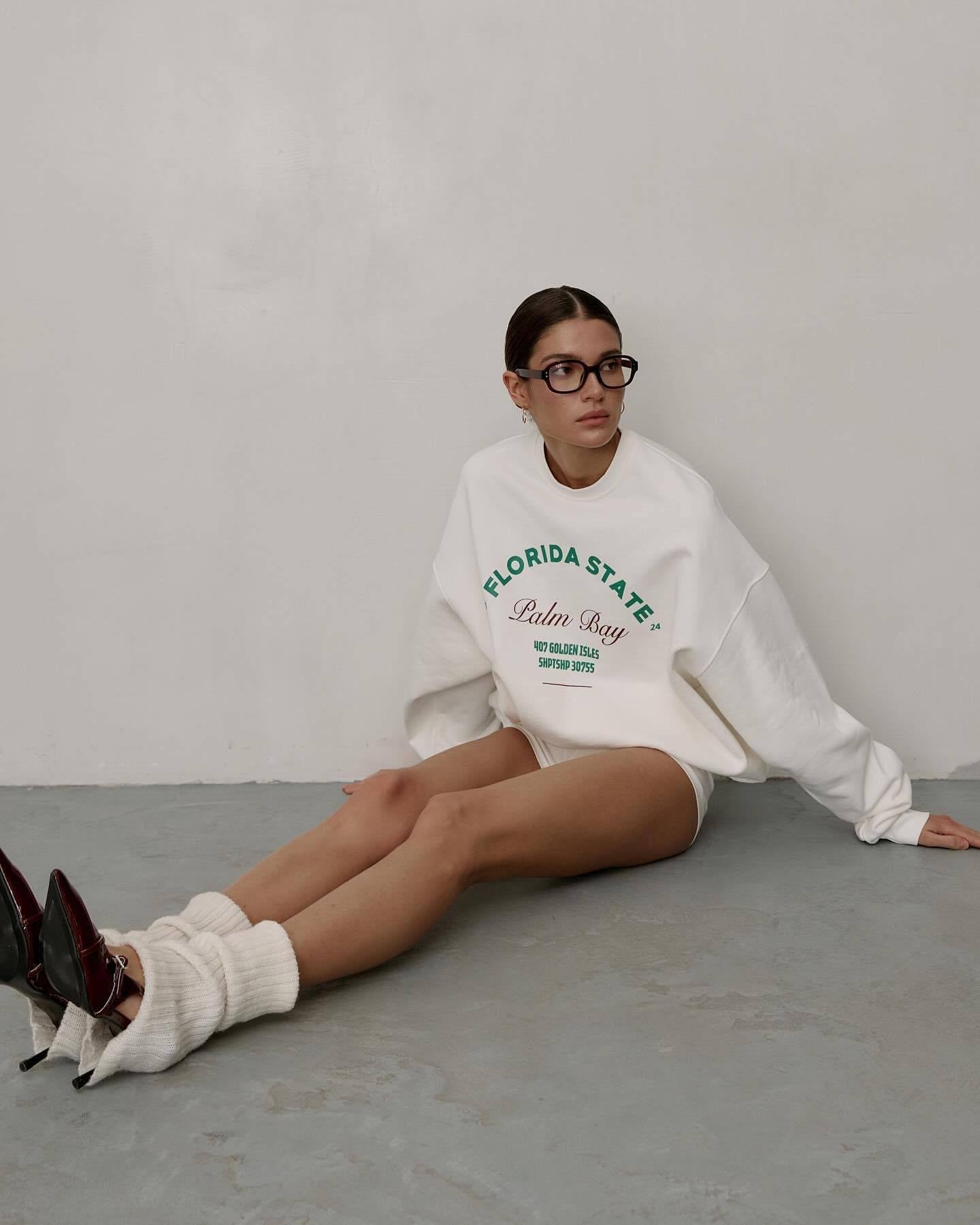 Vintage Print Loose Sport Hoodie