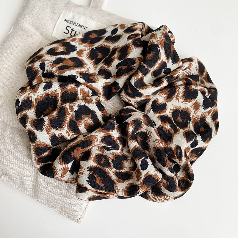 Retro Leopard Print Elastic Hair Tie