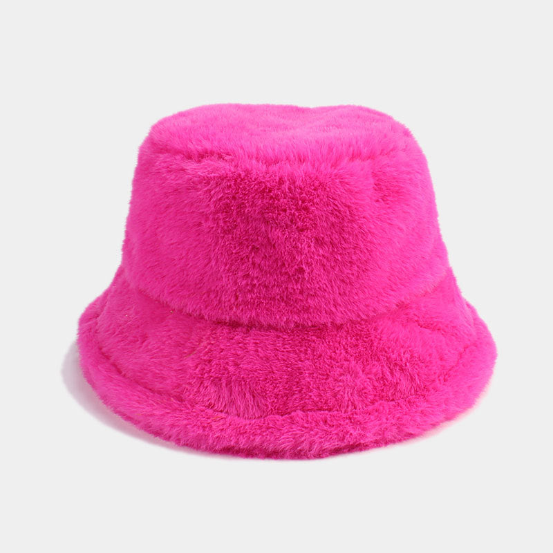Simple Solid Color Thicken Winter Bucket Hat