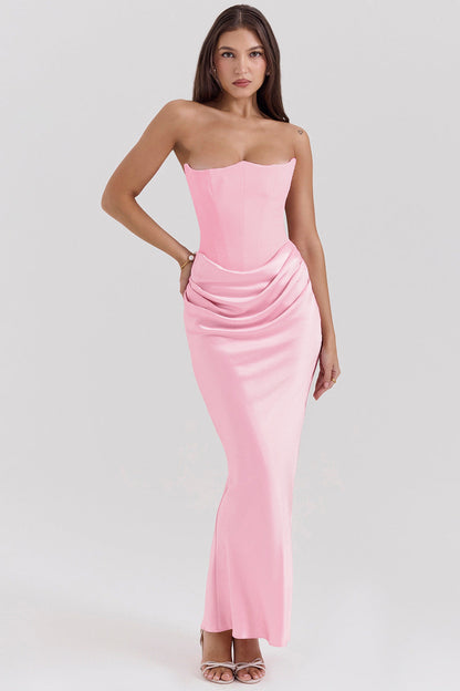 Sexy Strapless Fishtail Maxi Dress