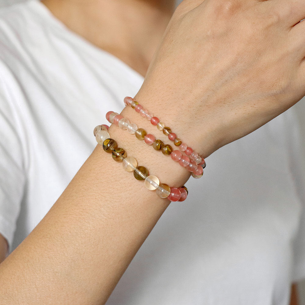 3Pcs Simple Stretch Beaded Bracelet Set