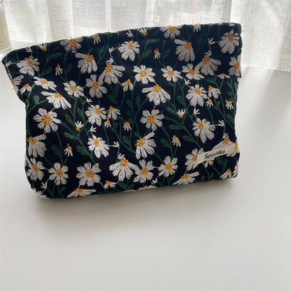 Embroidery Flower Simple Portable Make Up Bag