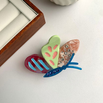 Colorful Butterfly Rhinestone Hair Claws