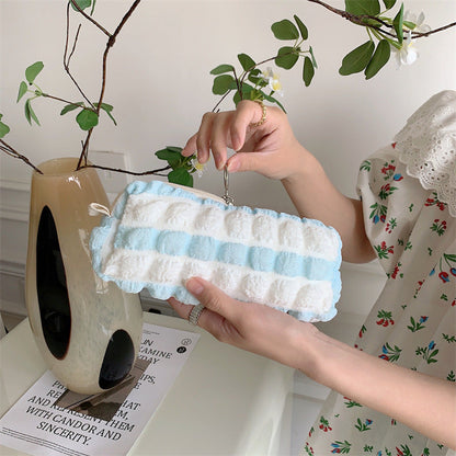 Cute Soft Ruched Makeup Pencil Pouch