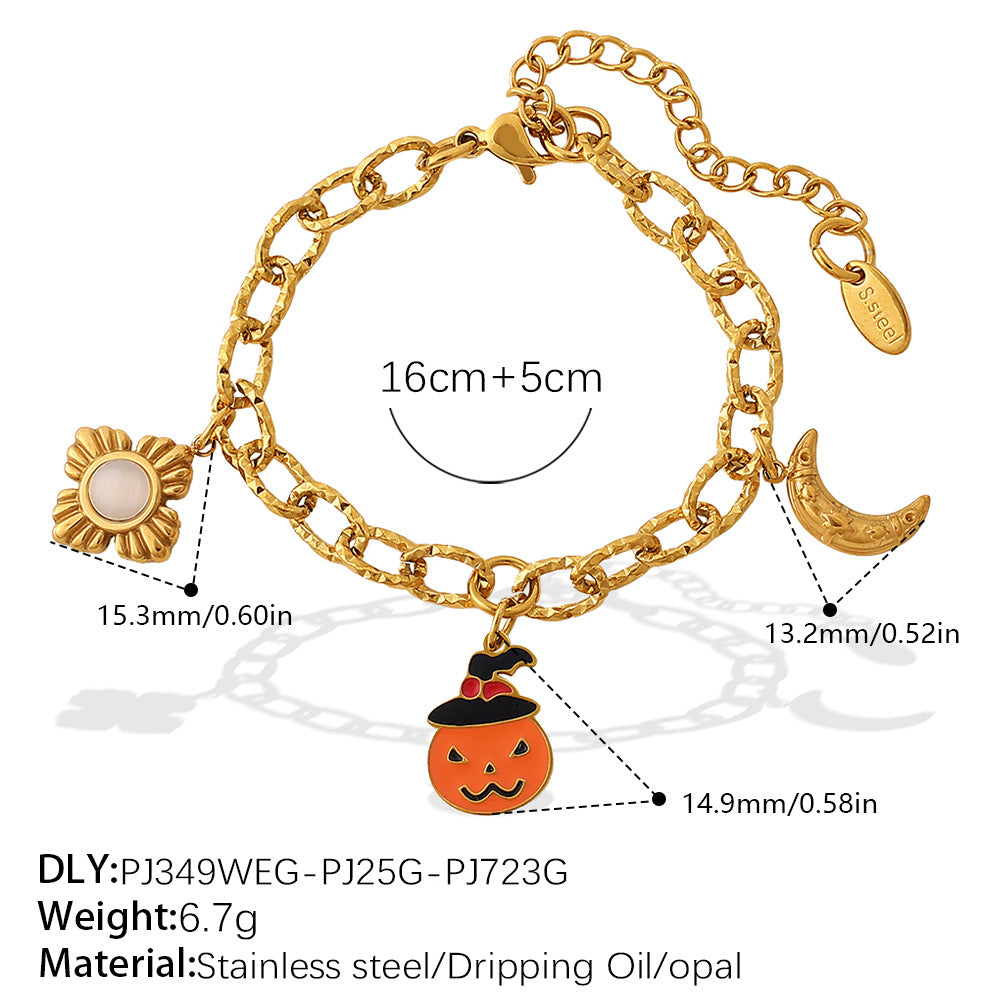 Halloween Ghost Chain Stainless Steel Bracelet
