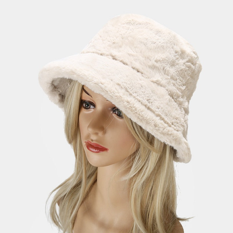 Simple Solid Color Thicken Winter Bucket Hat