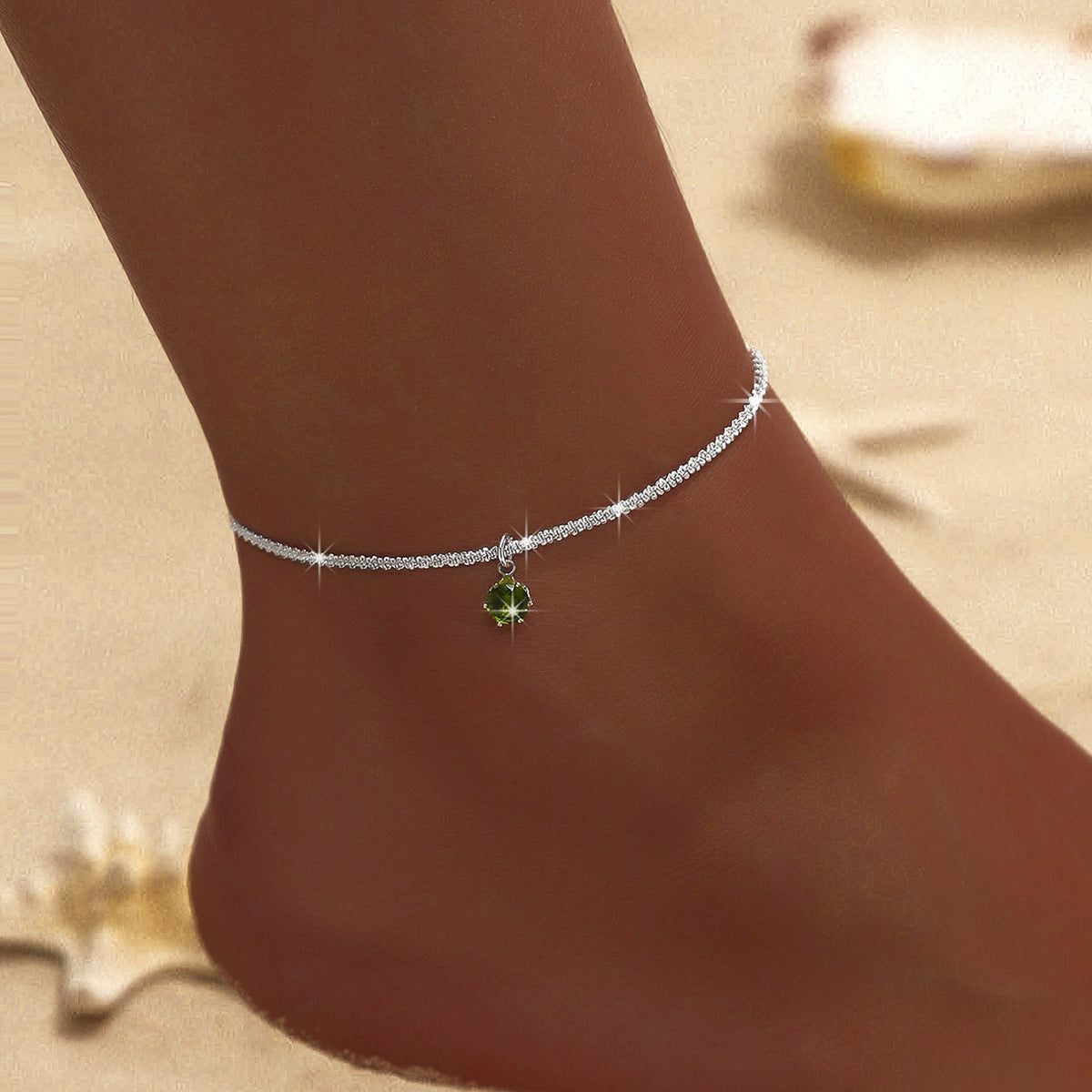 Simple Glitter Double Anklet