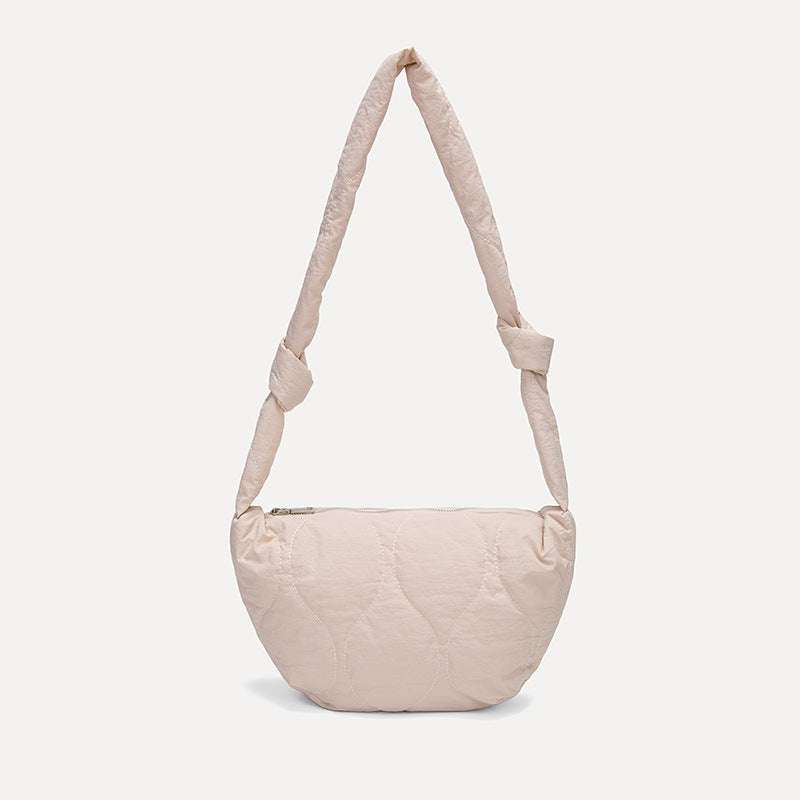 Simple Solod Color Puffer Shoulder Bag