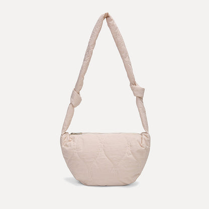 Simple Solod Color Puffer Shoulder Bag