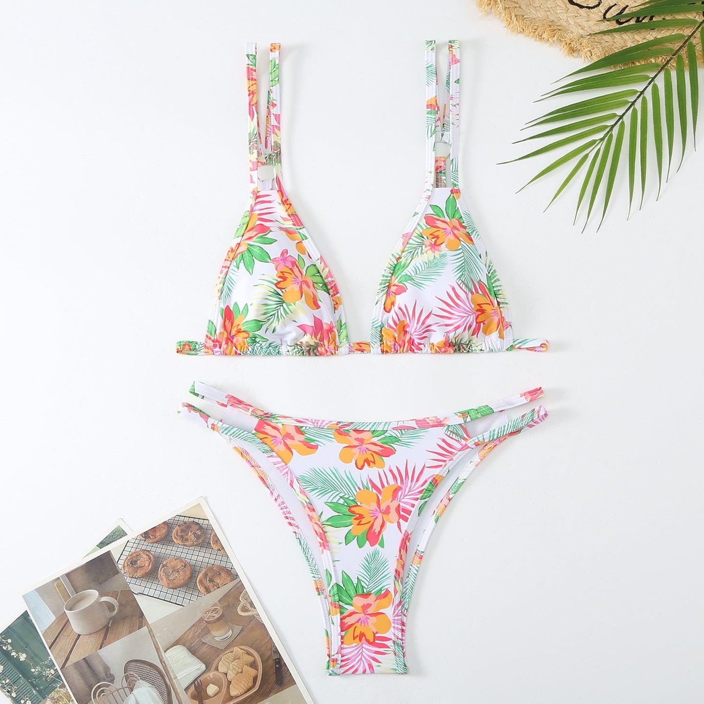 Flower Print Spaghetti Sexy Swimwear
