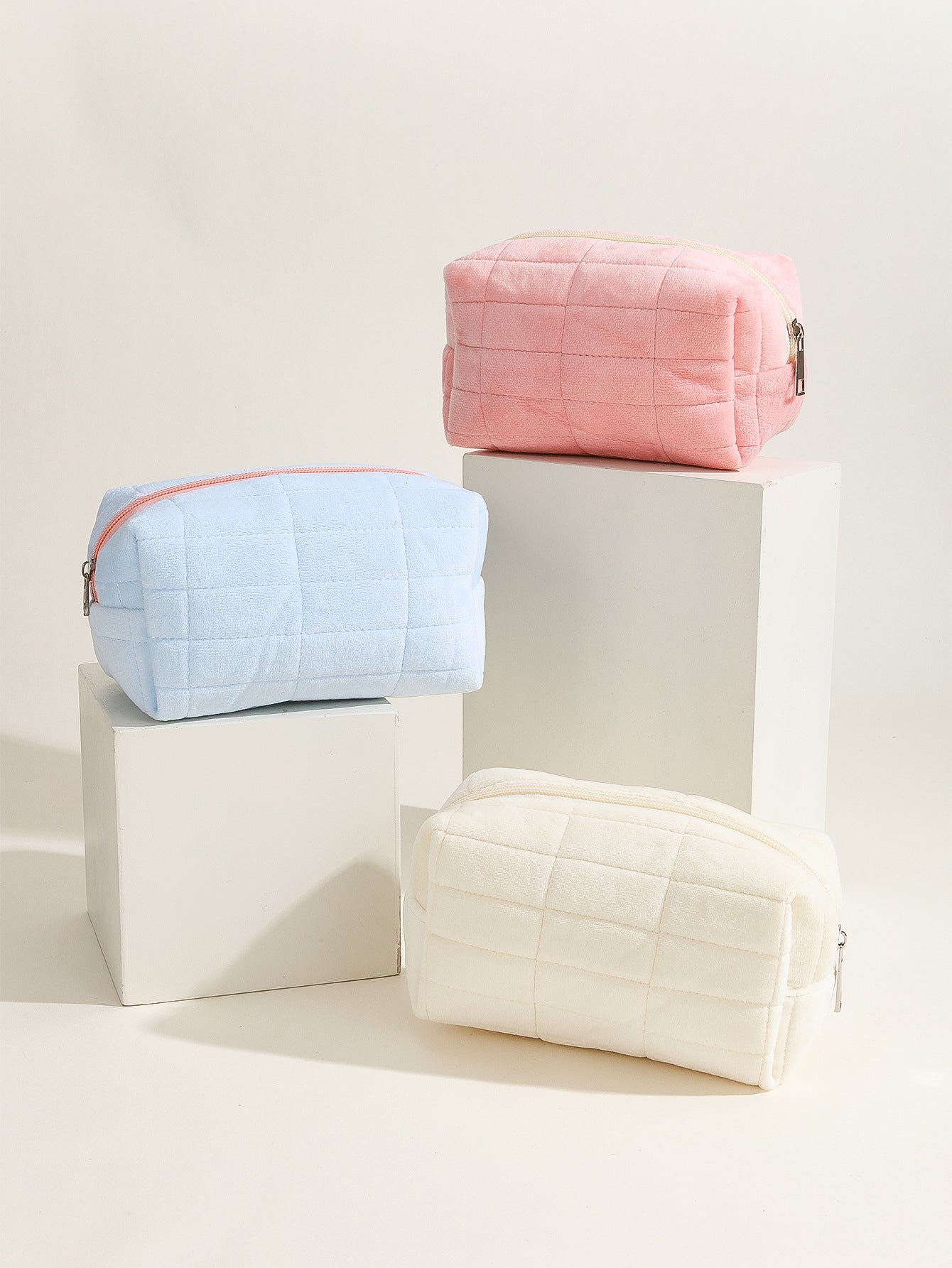 Solid Color Cute Square Make Up Bag