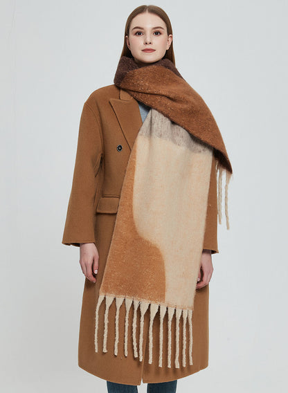 Irregular Print Tassel Vintage Scarf