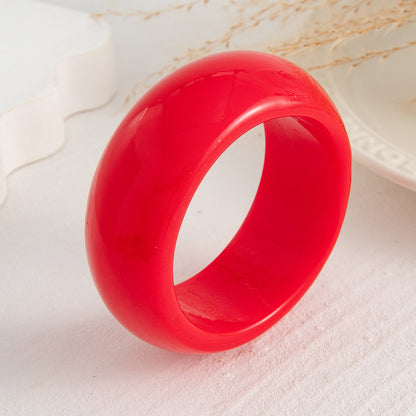 Wide Smooth Steet Acrylic Bracelets