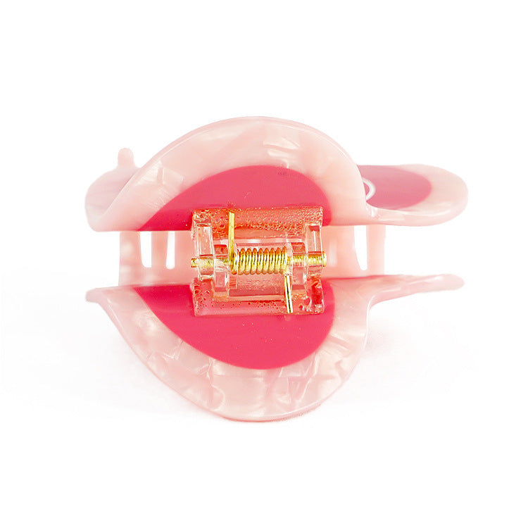 Color Block Heart Acetate Hair Claw