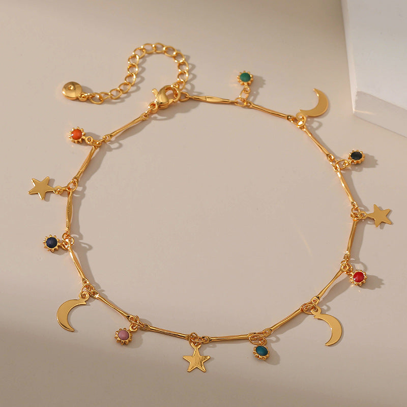 Star Moon Pendant Sweet Chain Anklets