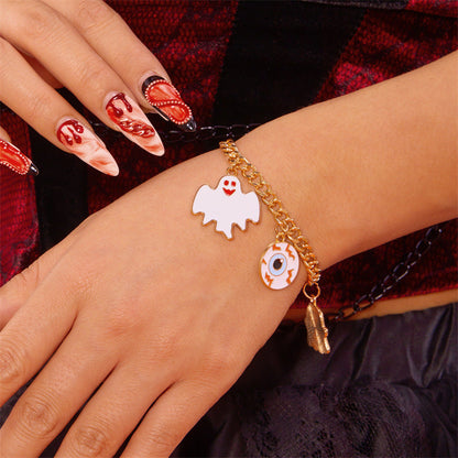 Cute Pumpkin Ghost Halloween Charm Bracelet