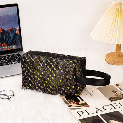 Simple Gold Mesh Portable Make Up Bags