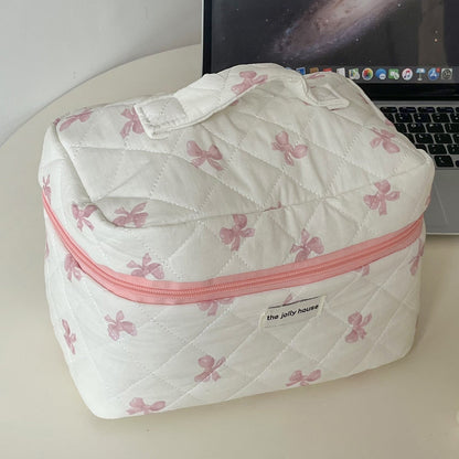 Bow Print Cute Portable Make Up Bag