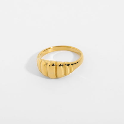 Gold Irregular Simple Wide Rings