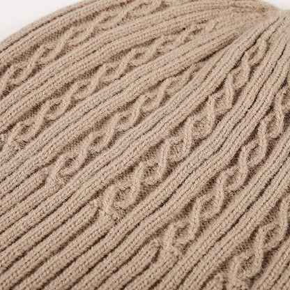 Solid Color Twist Snug Knit Beanie