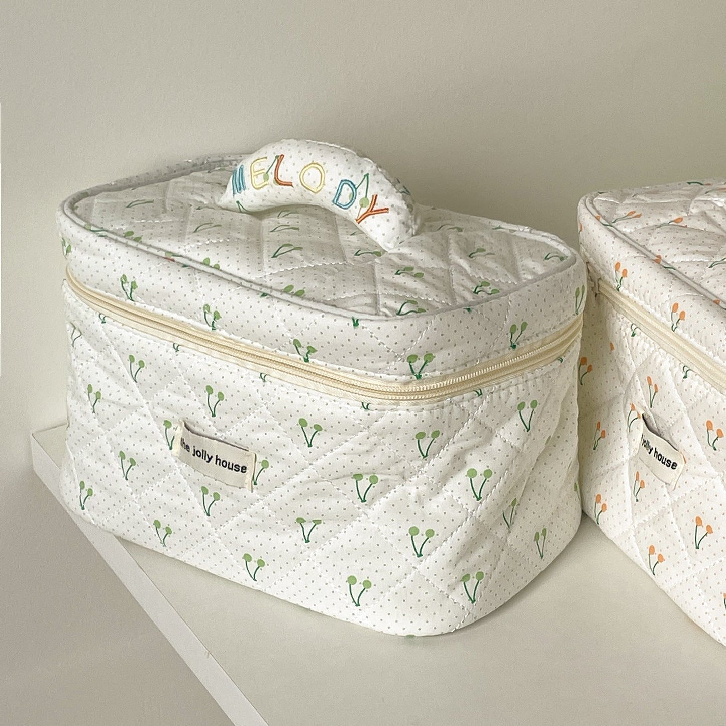 Polka Dot Cherry Print Make Up Bag