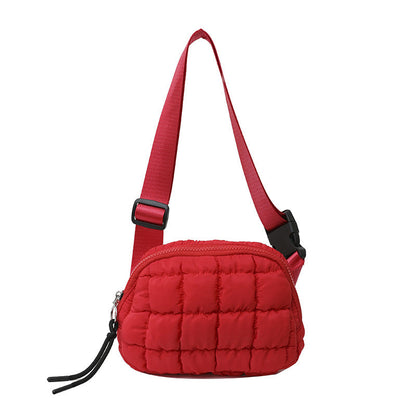 Candy Color Plaid Waist Bag Casual Chest Bag