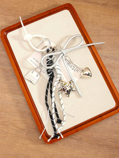 Leopard Metal Star Keychain Bag Charms