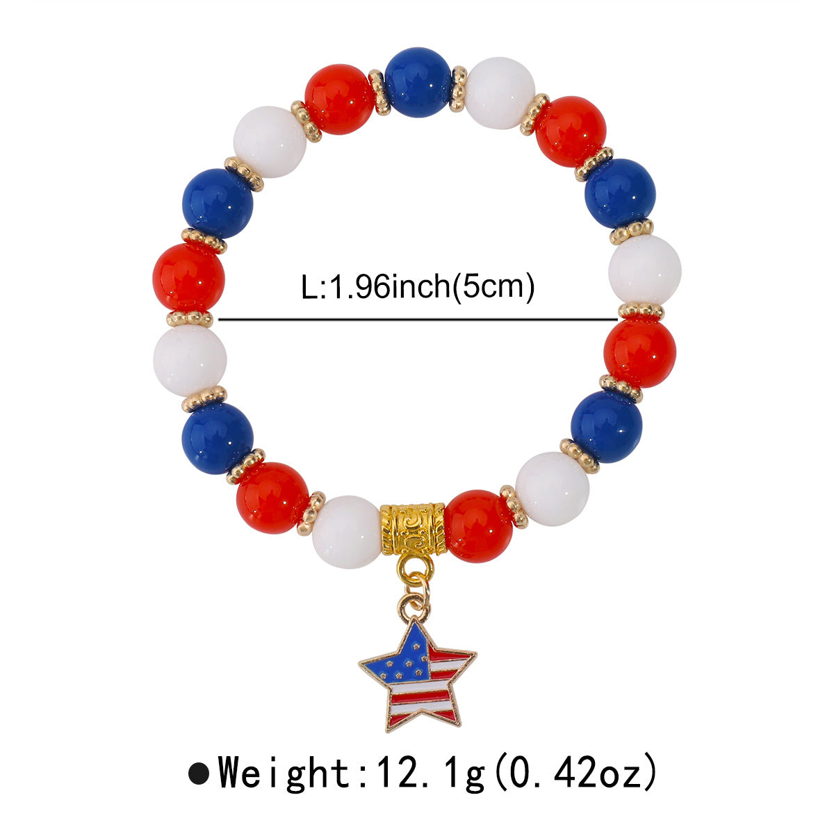 Minimalist USA Pendant Acrylic Beaded Bracelet